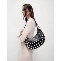 M&S Women's Faux Leather Studded Sling Shoulder Bag - Black Mix, Black Mix | Marks & Spencer (UK)