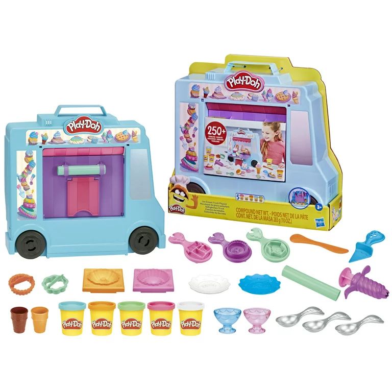 Play-Doh Ice Cream Truck Playset, Includes 20 Tools, 5 Modeling Compound Colors | Walmart (US)