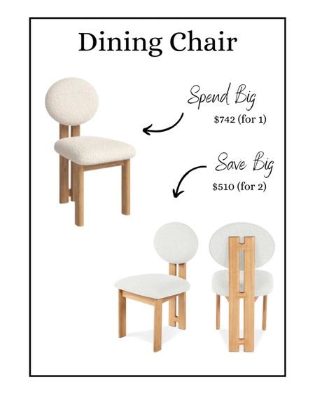Dining room chair, accent chair, table chair, spend big save big, look for less, boucle chair  

#LTKHome #LTKSeasonal #LTKStyleTip