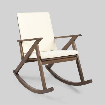 Gus Acacia Wood Patio Rocking Chair - Christopher Knight Home | Target