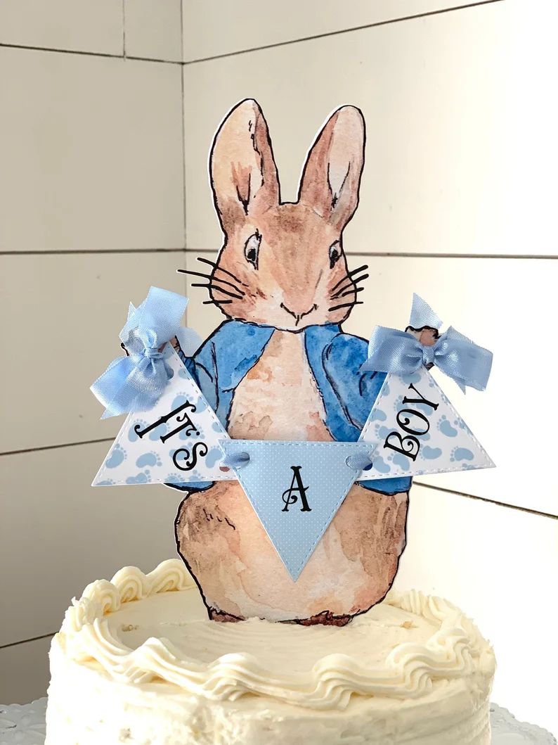 Beatrix Potter Peter Rabbit Cake Topper...baby Shower..its a Boy Cake Topper..photo Prop Centerpi... | Etsy (US)