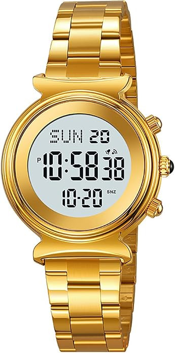 BESTKANG Women's Digital Watch Stainless Steel Watch for Women Waterproof Dual Time Date Watch Wo... | Amazon (US)