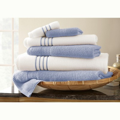 Modern Threads 100% Cotton Stripe 6-pc Towel Set, Light Blue | Target