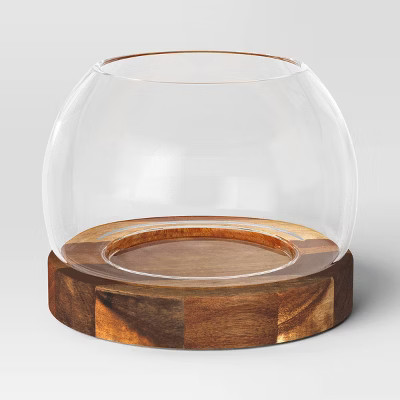 Glass Terrarium Includes Wood Base Natural Wood - Threshold™ | Target