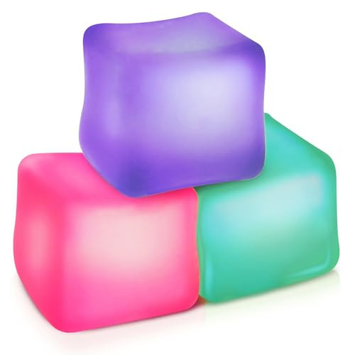 Fidget Toy Stress Cube 3 Pack - High Density Gel Filled 2.1" Cube, Squishy Fidget Toys for Relaxation, Calming Sensory Toys for Autism, Stress Balls for Kids Adults Children Teens | Amazon (US)