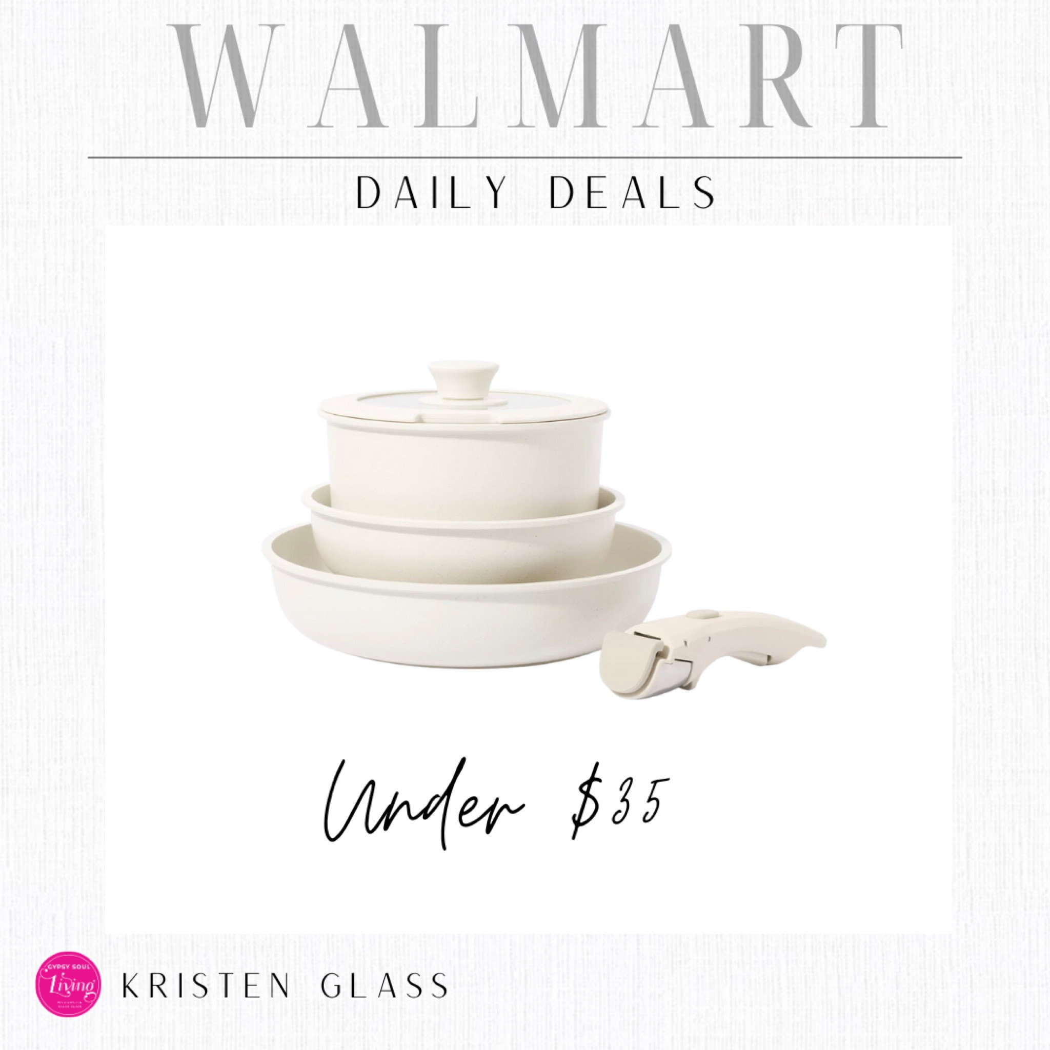 Walmart daily deals. Stackable pots and pans set. Great starter set or if you are in the market for new pots and pans under $40.

Gift ideas | home decor | kitchen appliances | Walmart | sale

#LTKGiftGuide #LTKhome #LTKfindsunder50