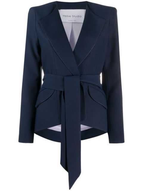 tie waist structured shoulder blazer | Farfetch (UK)