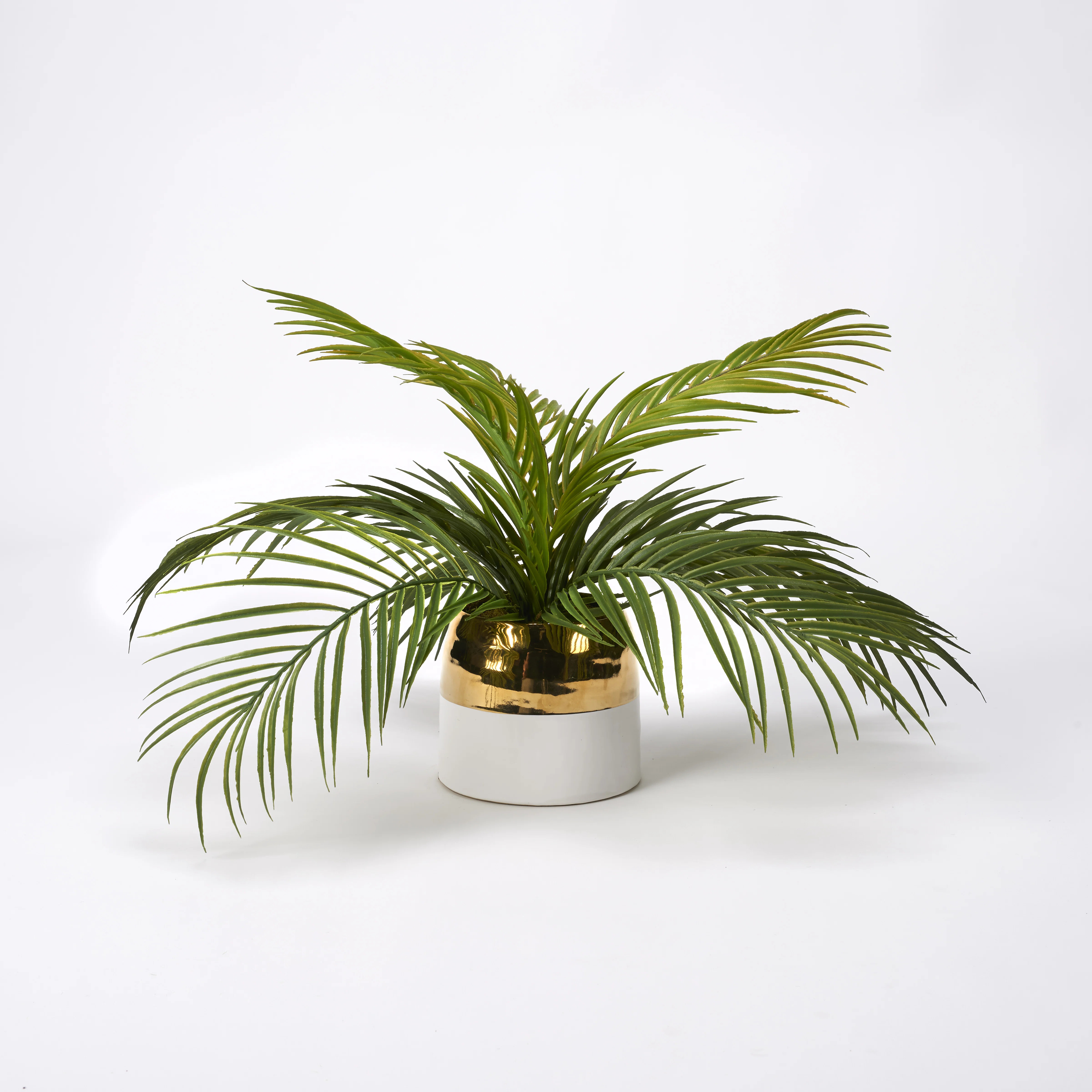 15'' Faux Hawaiian Palm Plant in Ceramic Planter | Wayfair North America
