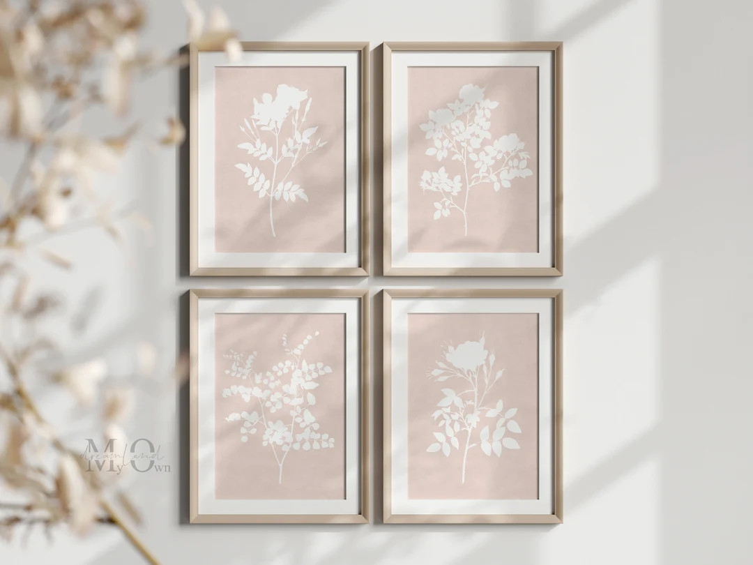 Pink Floral Prints, Pink Botanical Wall Art, Pastel Bedroom Decor, Pink Flower Printable Poster, ... | Etsy (US)