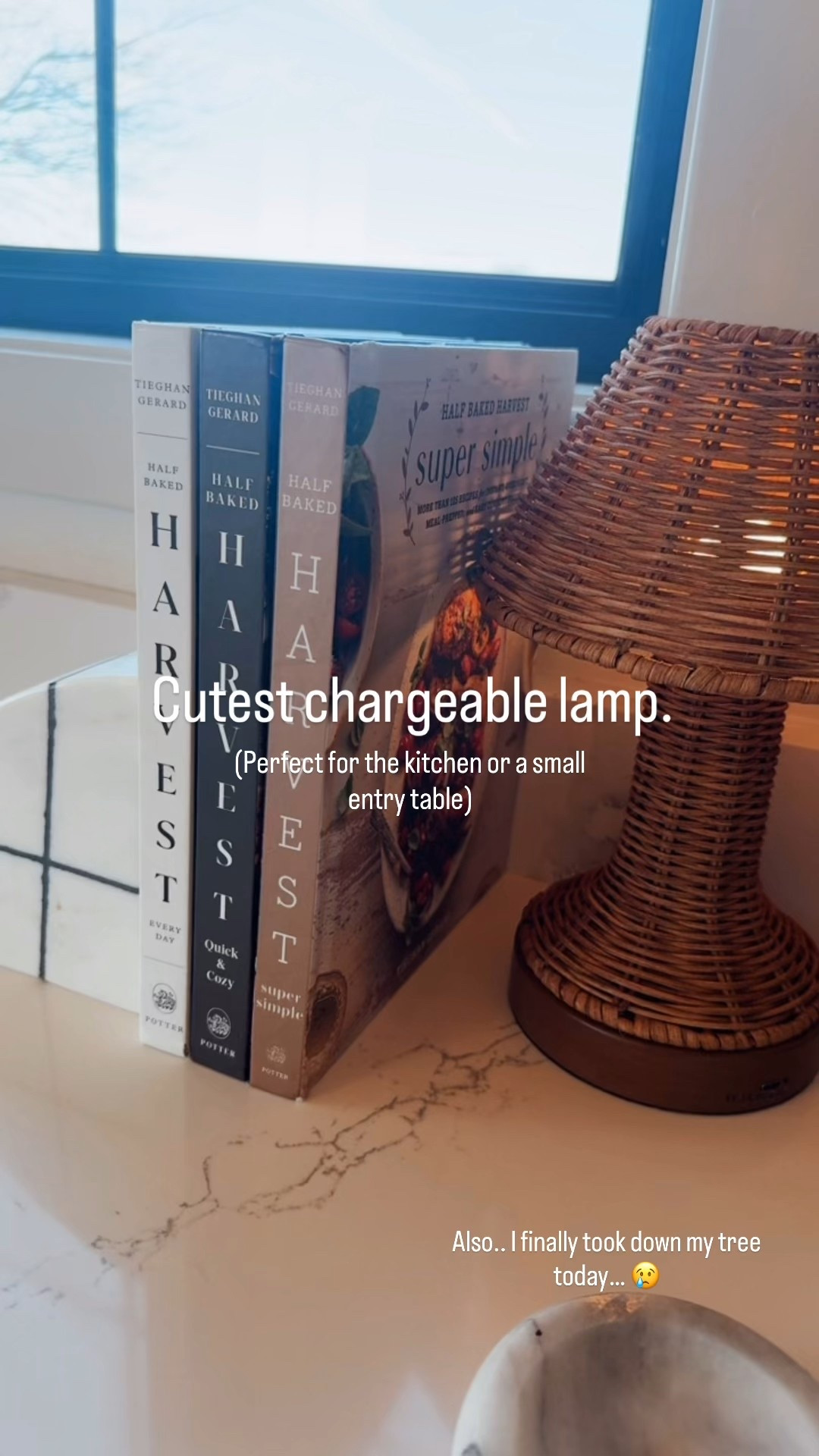 This lamp is SOOOO cute and perfect for your kitchen or even a small entry table. 

Plus these cookbooks are a STAPLE around here. 