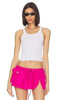 x Hanes Cropped Rib Tank in Optic White from Revolve.com | Revolve Clothing (Global)