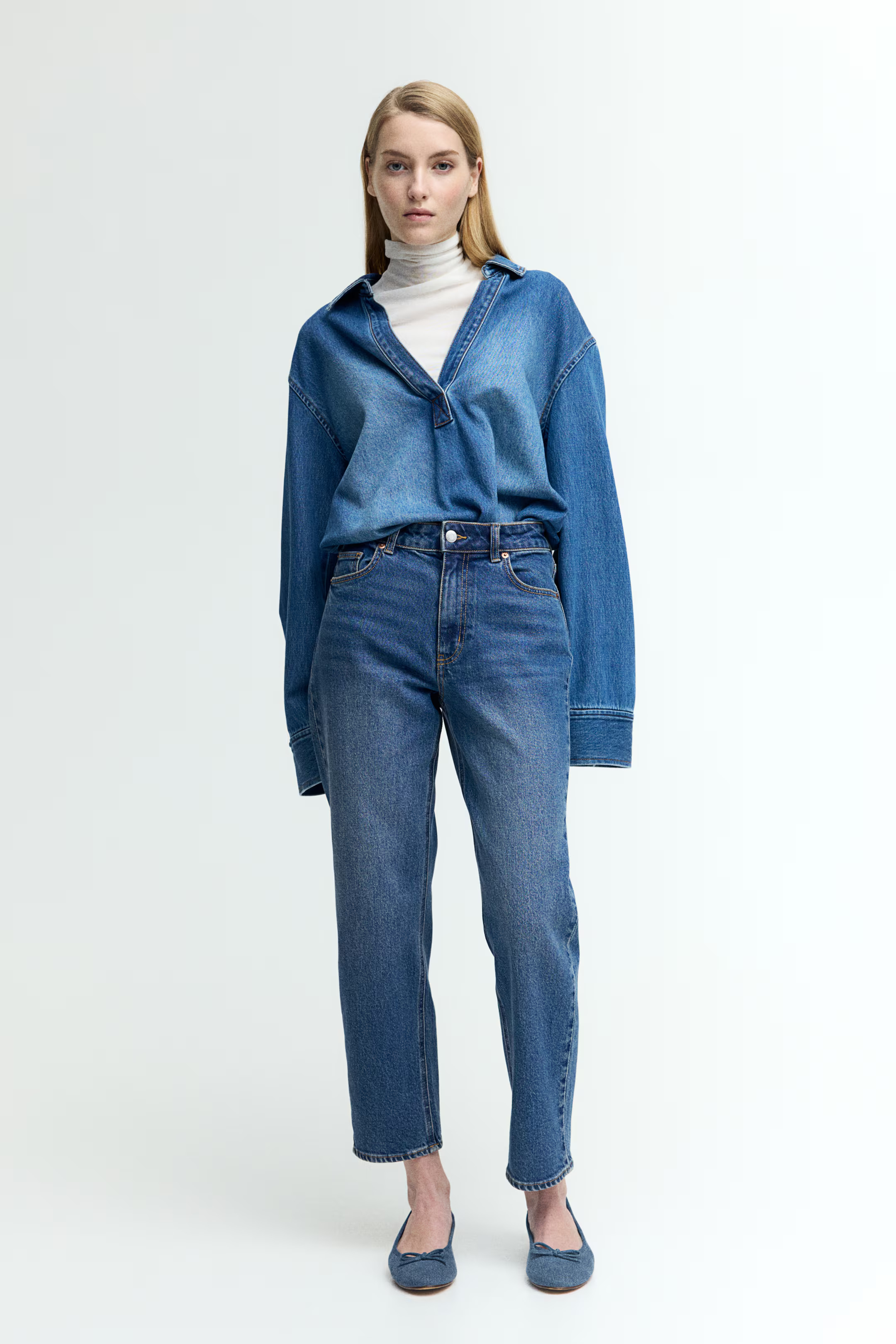 High Rise Slim Straight Ankle Jeans | H&M (US + CA)