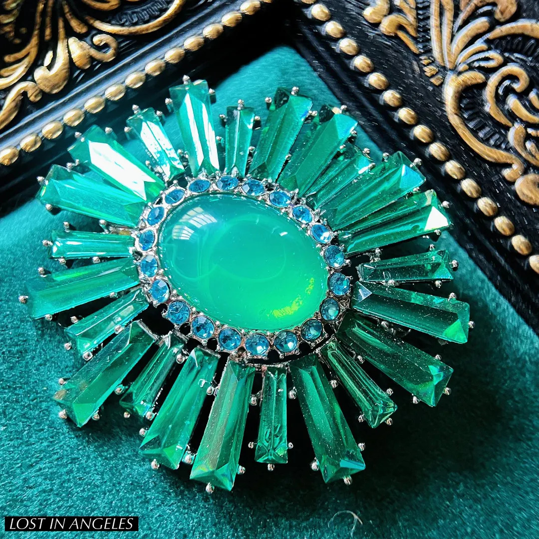 Victorian Emerald Floral Brooch: Vintage Inspired Statement Pin | Etsy (US)