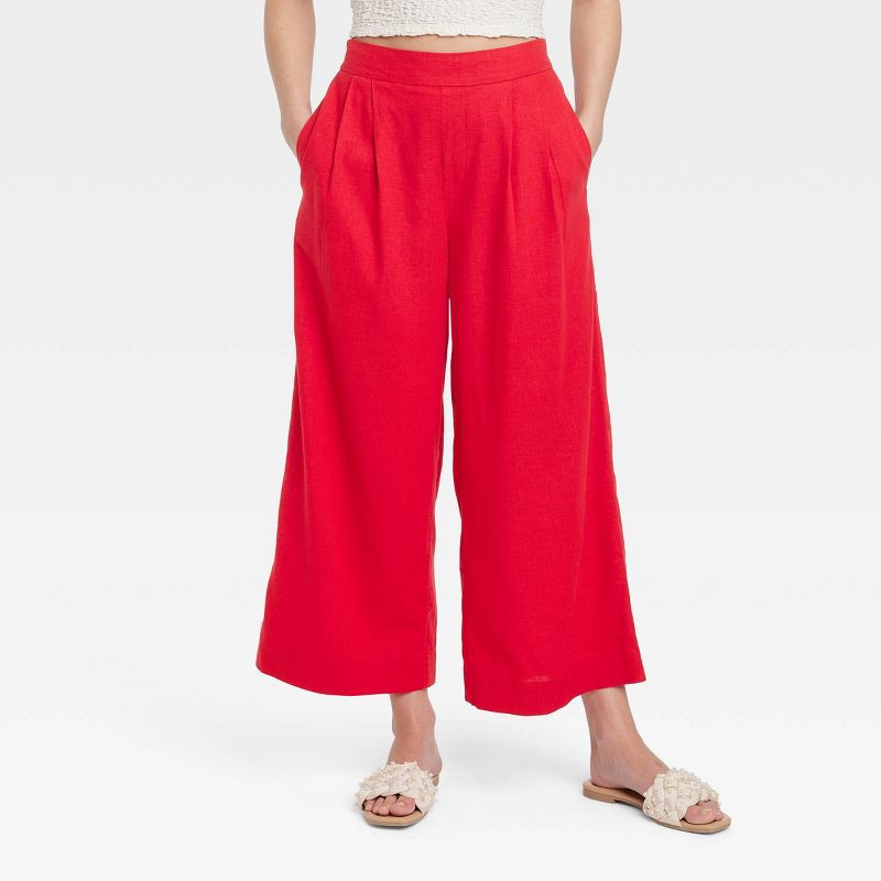 Women's Super High-Rise Wide Leg Linen Culotte Pants - A New Day™ | Target