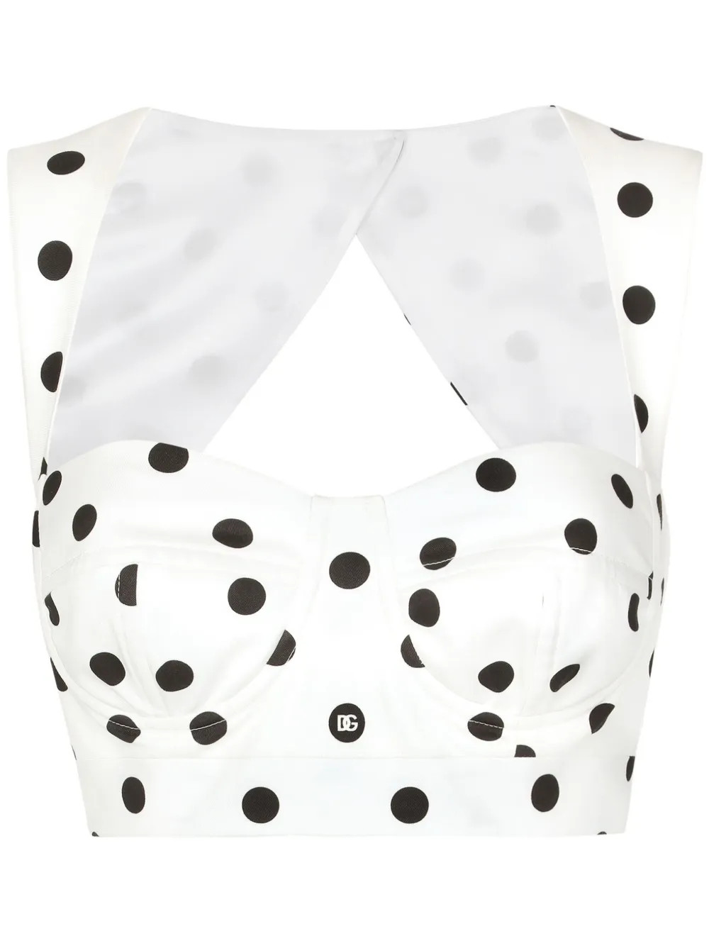 Dolce & Gabbana polka-dot Corset Top | White | FARFETCH PH | Farfetch Global
