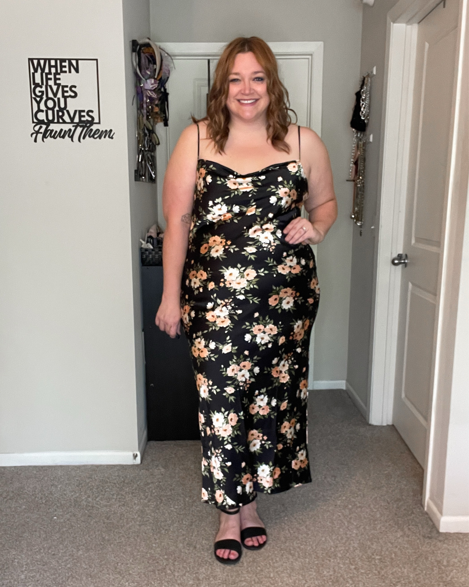 Satin wedding guest dress!
I’m wearing the XL tall as a 5’10 16 top and 28 bottom.

#LTKMidsize #LTKFindsUnder50 #LTKWedding