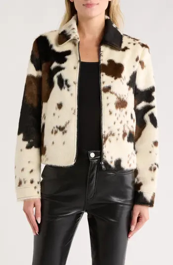 Cow Print Faux Fur Jacket | Nordstrom Rack