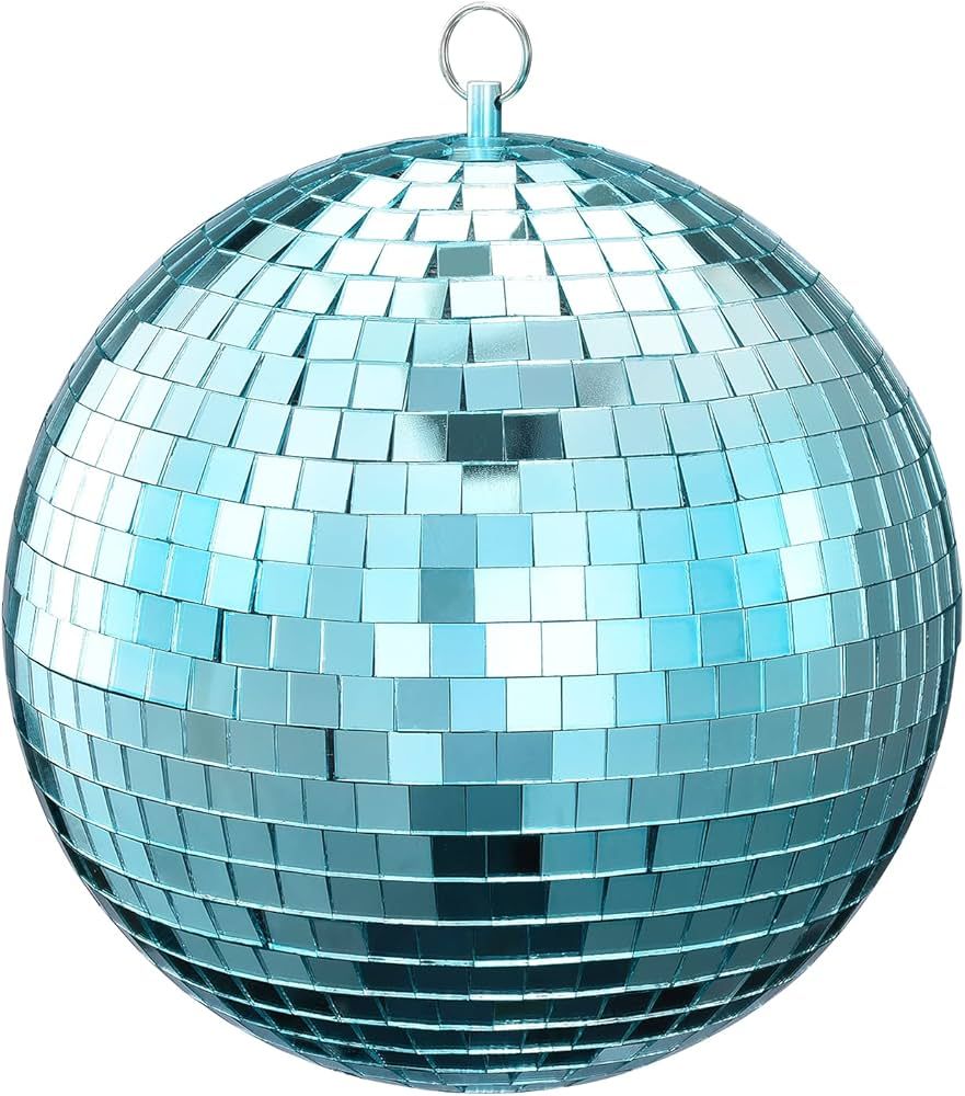 Mirror Ball, NuLink 6" Blue Disco DJ Dance Decorative Stage Lightning Ball with Hanging Ring | Amazon (US)