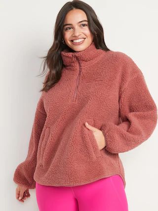 Cozy Sherpa Half-Zip Pullover Sweater for Women | Old Navy (US)