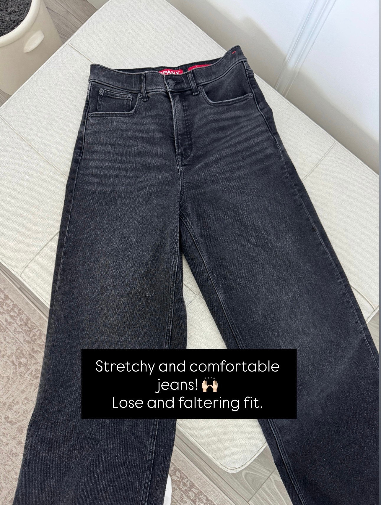 Dark wash wide leg denim. These jeans are ultra comfortable and makes perfect to travel! Or for work or running errands 
Run tts 
Use code ALINEXSPANX for a first time purchase- 15% off 

#LTKTall #LTKOver40 #LTKTravel