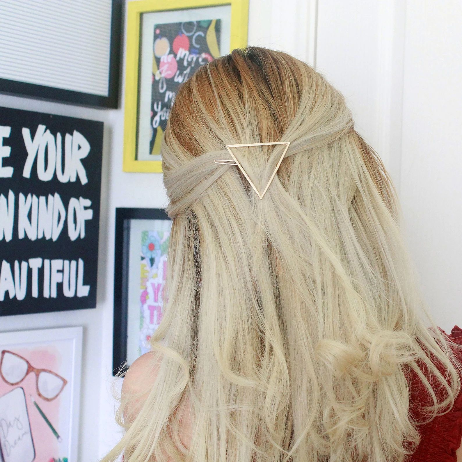 Triangle Hair Clip- Gold Hair Clip, Barrette, Boho Hair, Bohemian | Etsy (US)