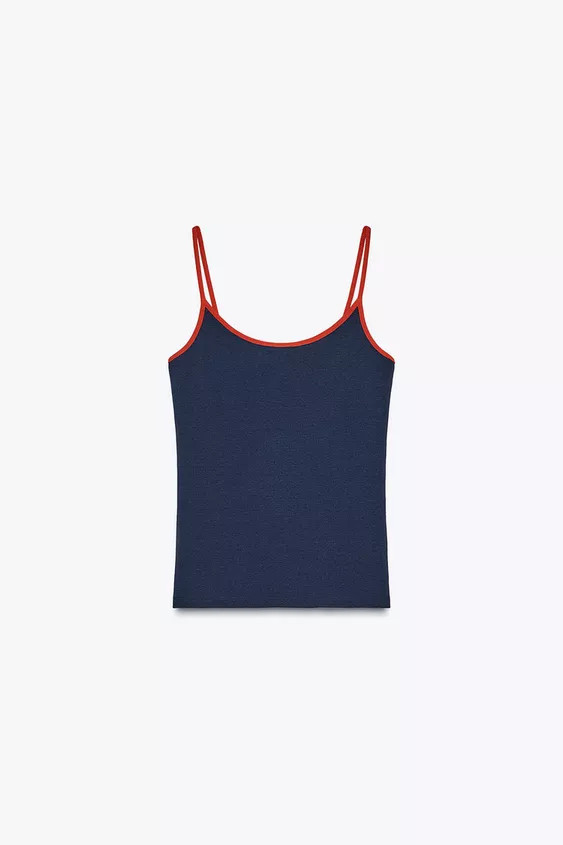 CONTRAST STRAP VEST TOP | Zara UK