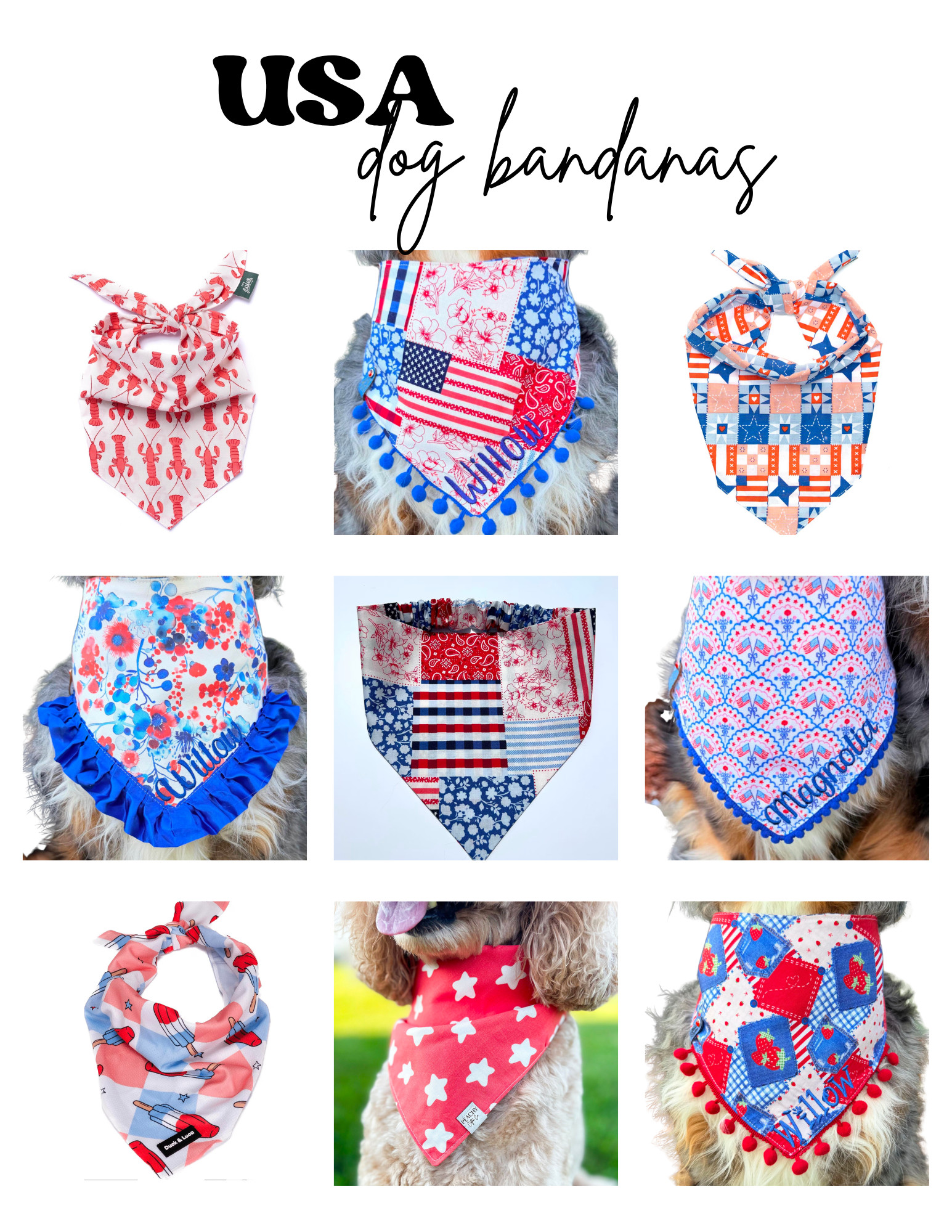 4th of july themed dog banana's  

 