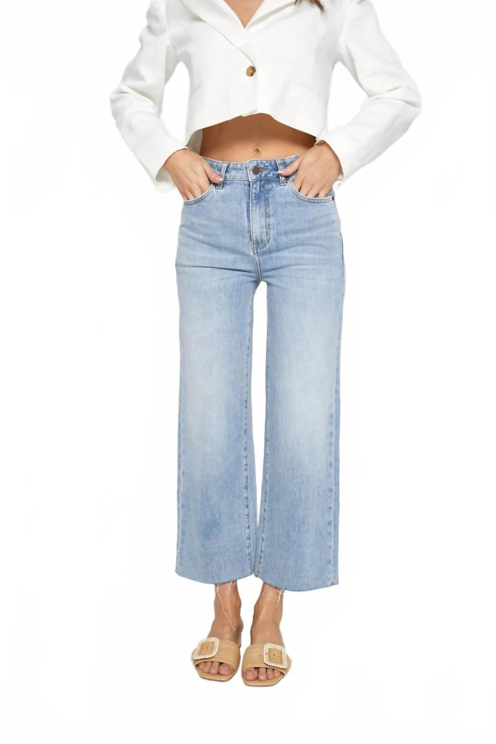Aberdeen Crop Denim Jean In Light Indigo | Shop Simon