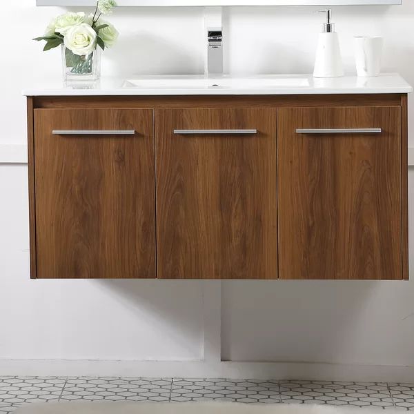 Lanza 40" Wall-Mounted Single Bathroom Vanity Set | Wayfair North America