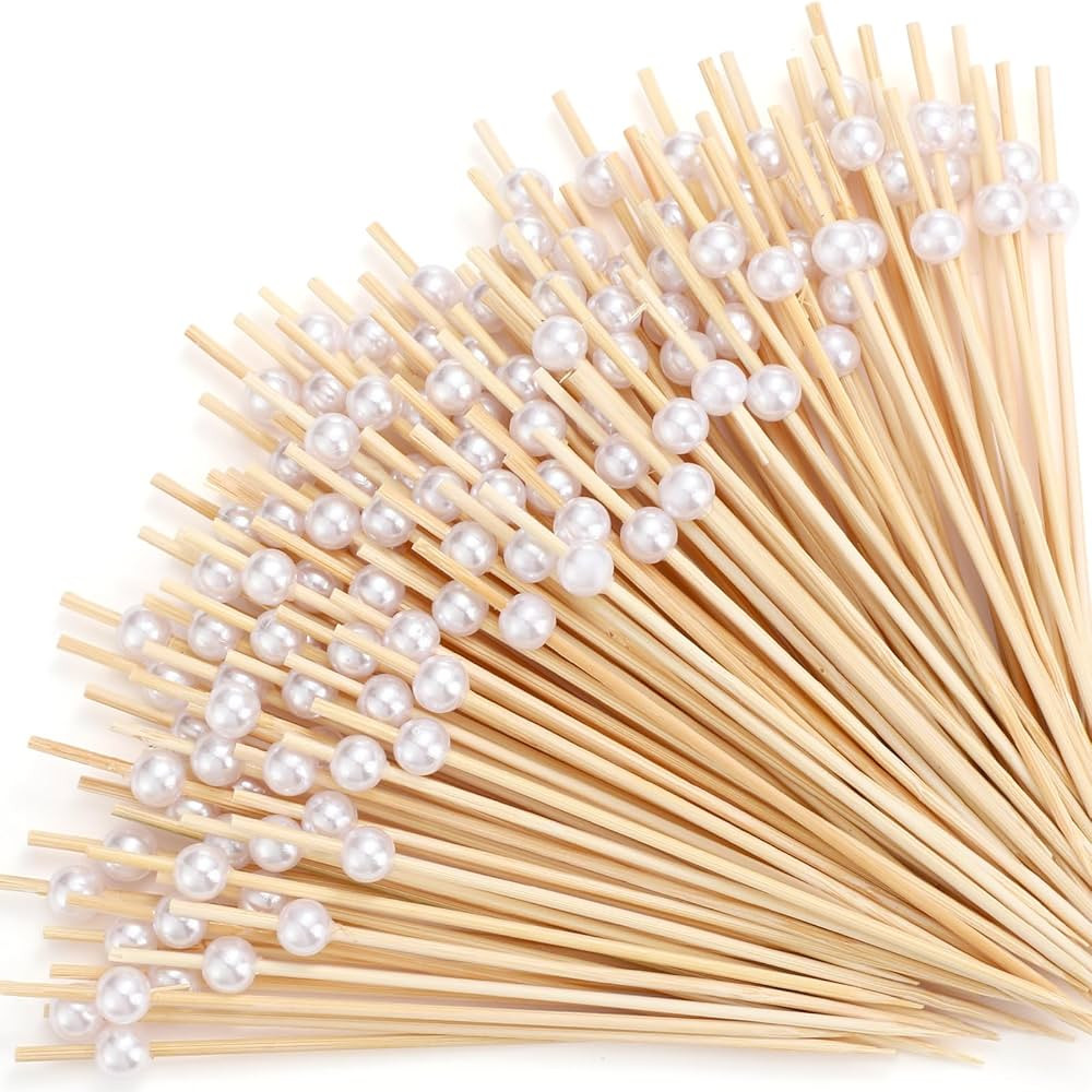 600 Pcs Cocktail Picks Fancy Toothpicks for Appetizers 4.7 Inch White Pearl Cocktail Skewers for ... | Amazon (US)