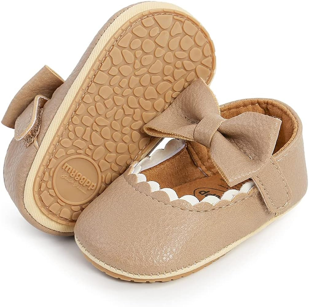 E-FAK Baby Girls Shoes Mary Jane Flats Shoes Anti-Slip Soft Rubber Sole Toddler First Walkers Pri... | Amazon (US)