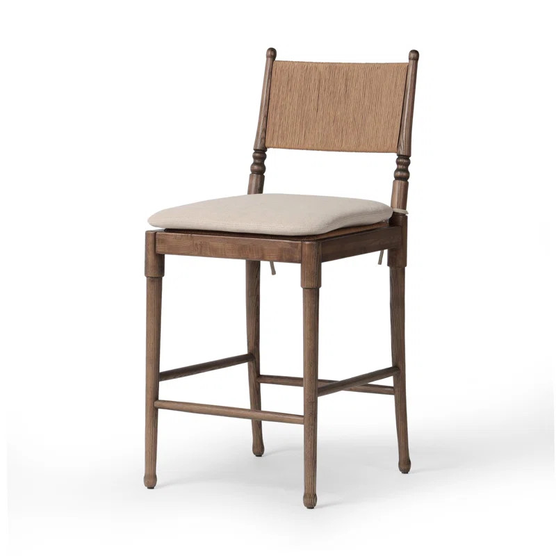 Fayth Stool with Cushion-Broadway Dune | Perigold