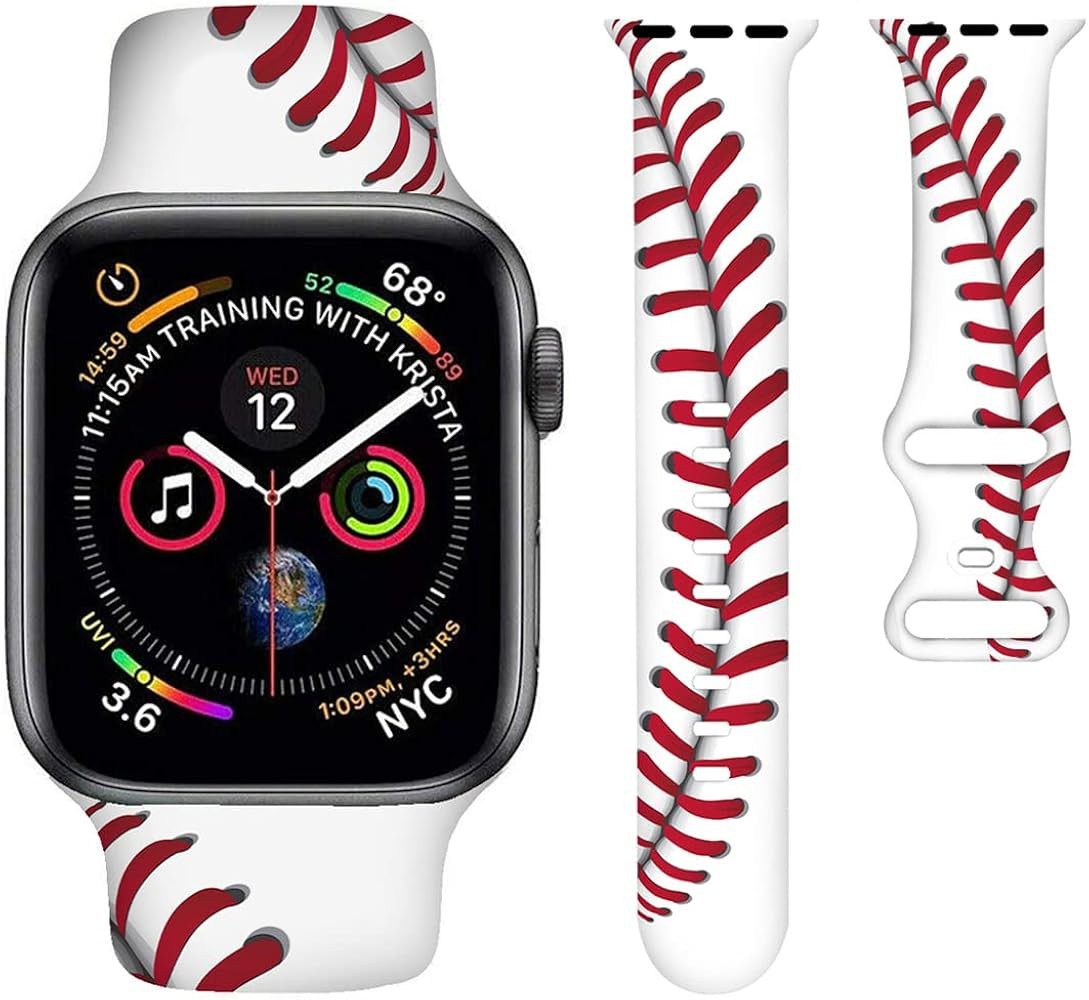 Ball Game Watch Band Smartwatch Bands Compatible with Watch 38mm/40mm/42mm/44mm Soft Silicone Str... | Amazon (US)