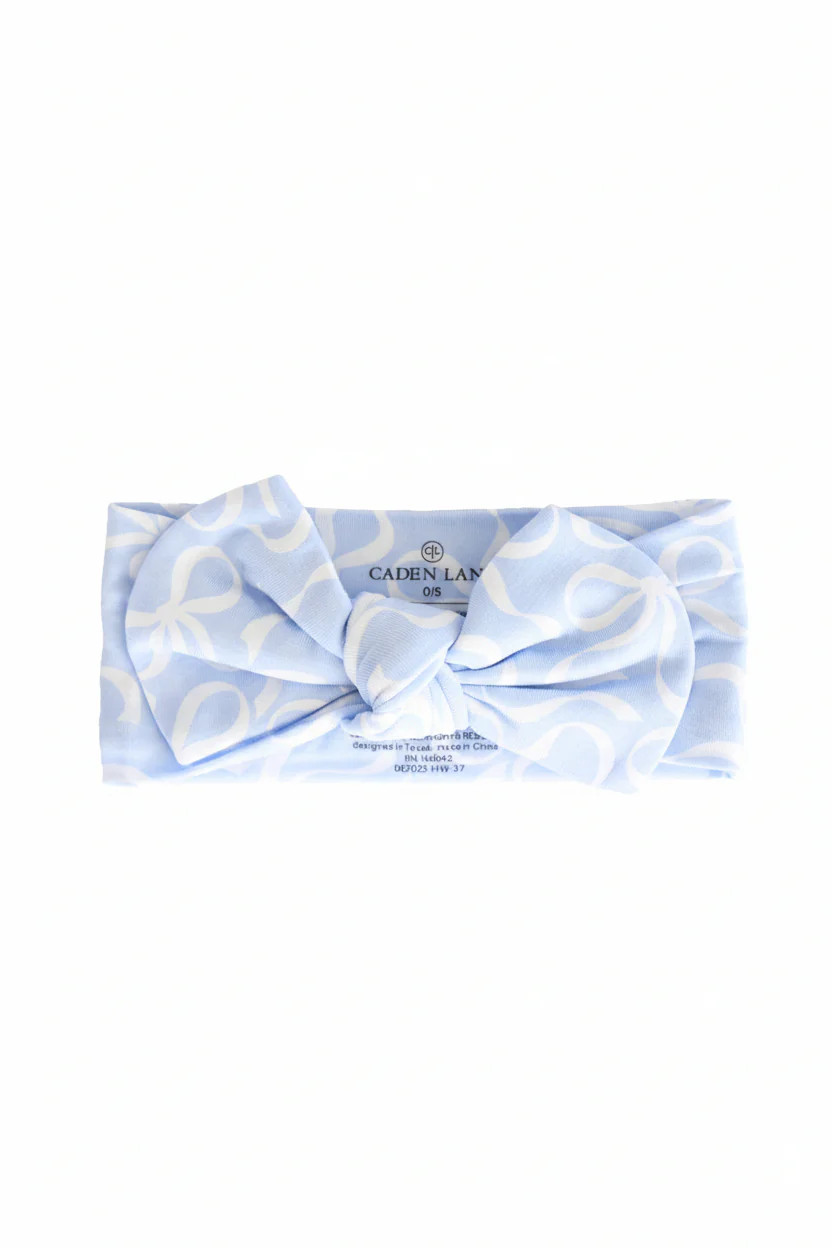 Blue-tiful Bows Knit Large Bow Headwrap | Caden Lane