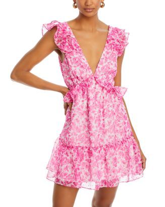 Floral Ruffle Trim Mini Dress - 100% Exclusive | Bloomingdale's (US)