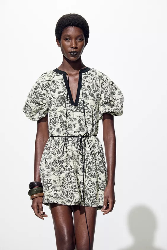 BELTED JACQUARD DRESS | Zara US