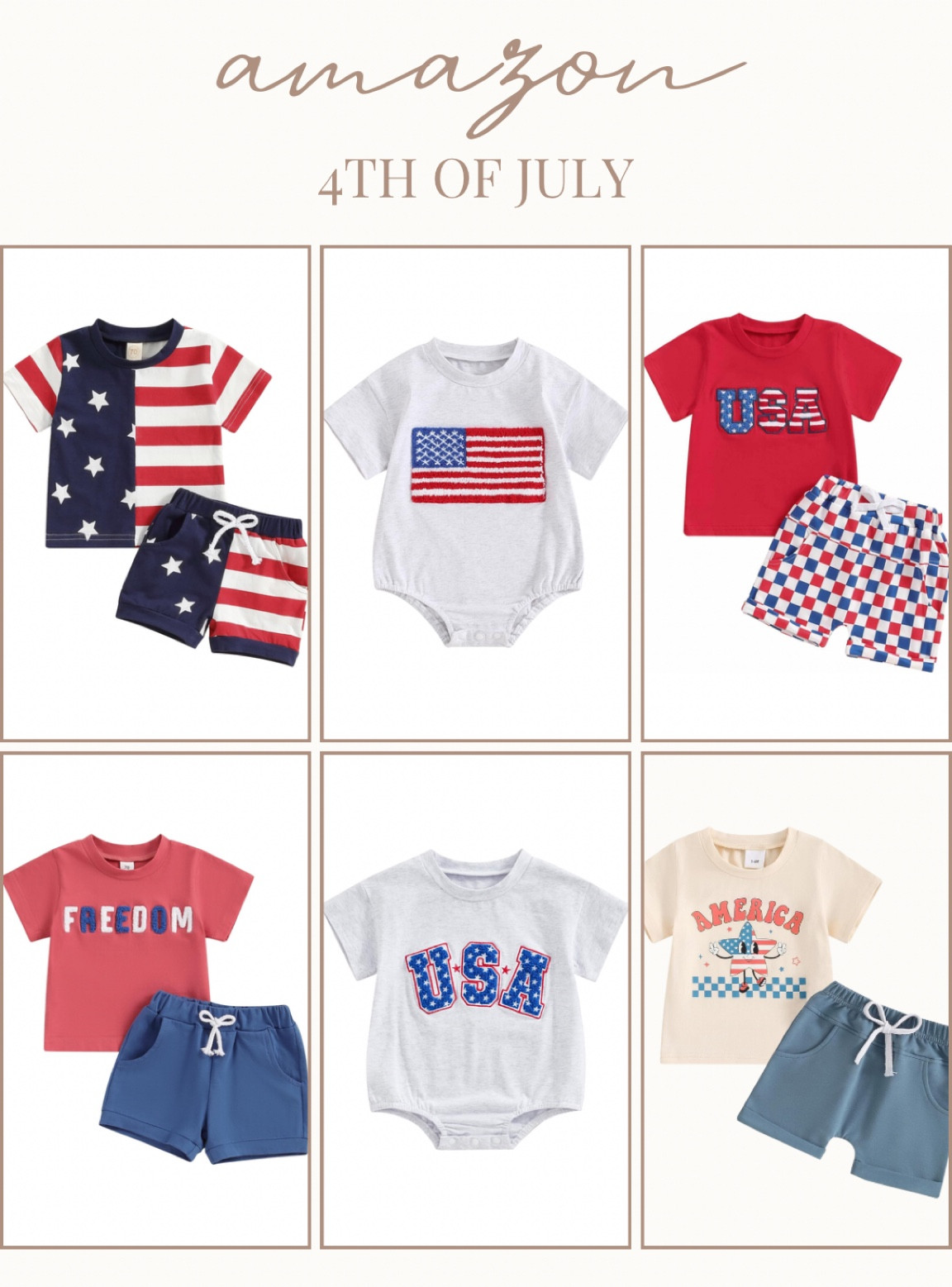 Amazon 4th of July outfits!

#LTKFamily #LTKBaby #LTKKids