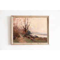 Vintage Riverside Landscape Art Print - Country Road Painting | Etsy (US)