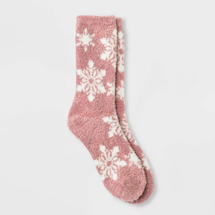 Women's Snowflake Cozy Crew Socks - A New Day™ 4-10 | Target