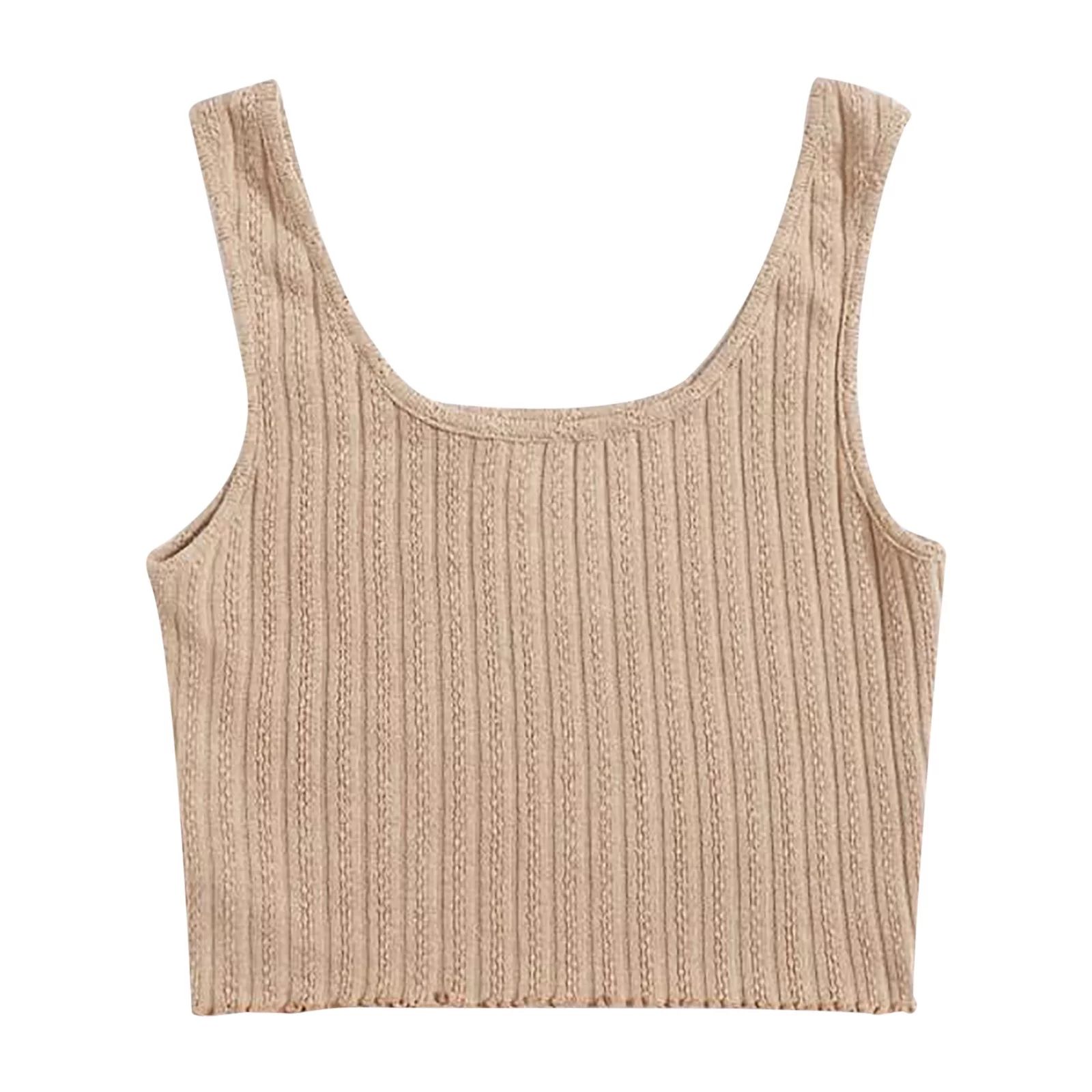 Mifelio Crop Tops Crop Tank Shirts Vest Women Sleeveless Solid Tops Pullover Women's Blouse Women... | Walmart (US)