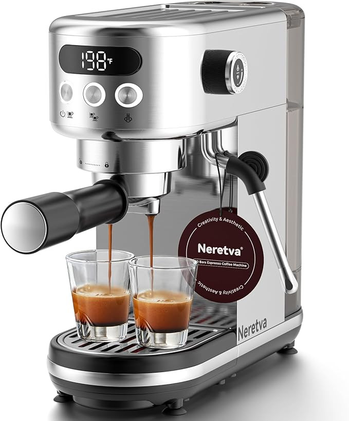Neretva Espresso Machine 20 Bar, Super Compact Espresso Maker Stainless Steel Professional Coffee... | Amazon (US)