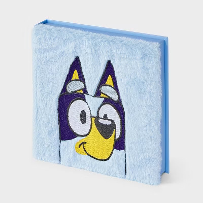 Women's Bluey Furry Face Box of Cozy Embroidered Crew Socks - Blue/Purple 4-10 | Target