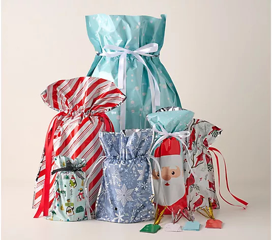 Kringle Express 50-Piece Gift Bags & Tags Set - QVC.com | QVC