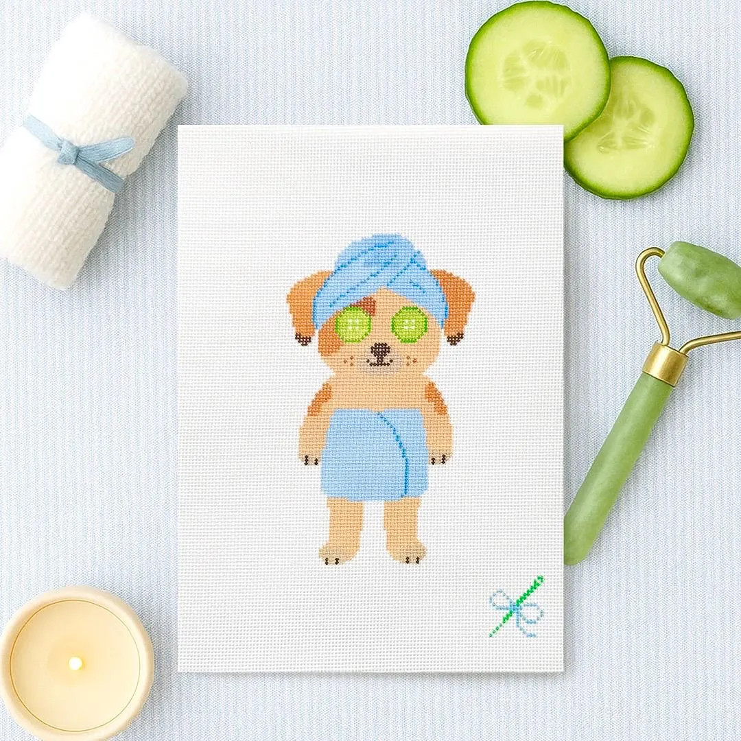 Spa Doggy Needlepoint Canvas: Hand-Painted Beginner Design | Etsy (US)
