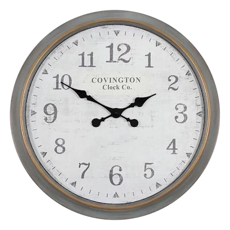 Grey Round Wall Clock, 30" | At Home
