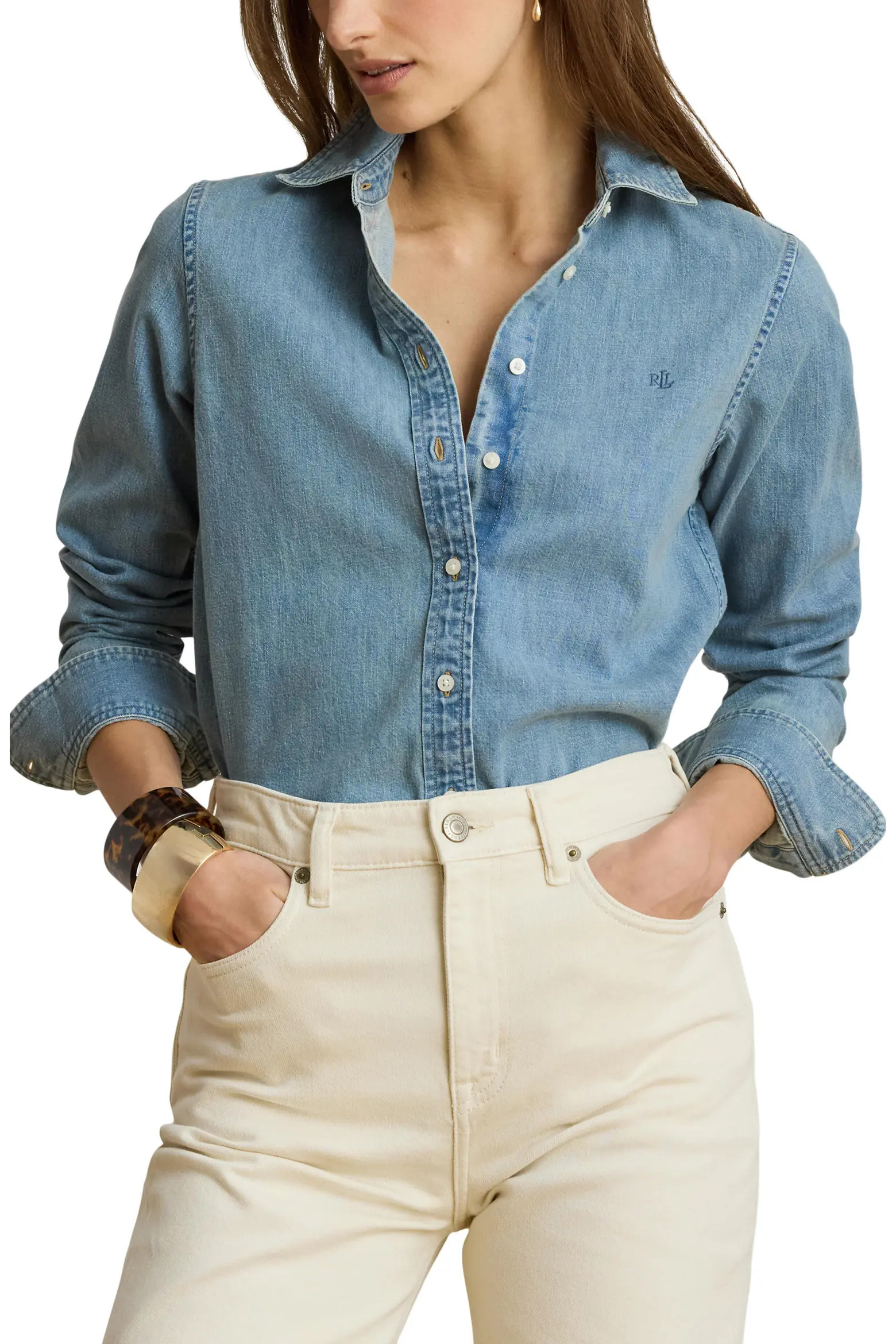 Classic Fit Denim Button-Up Shirt (Women) | Nordstrom | Nordstrom