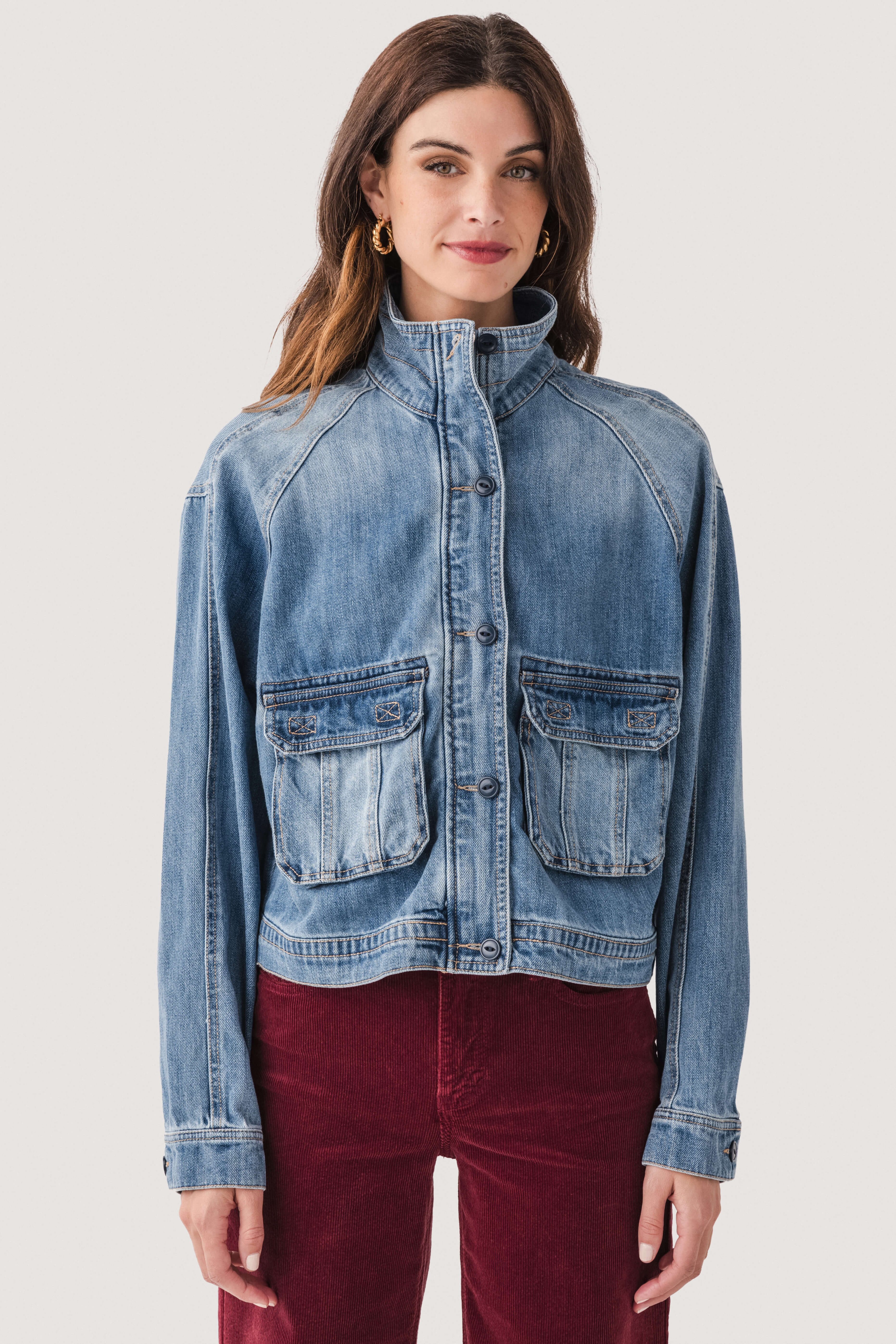 Risen Pocket Detail Denim Jacket | Social Threads