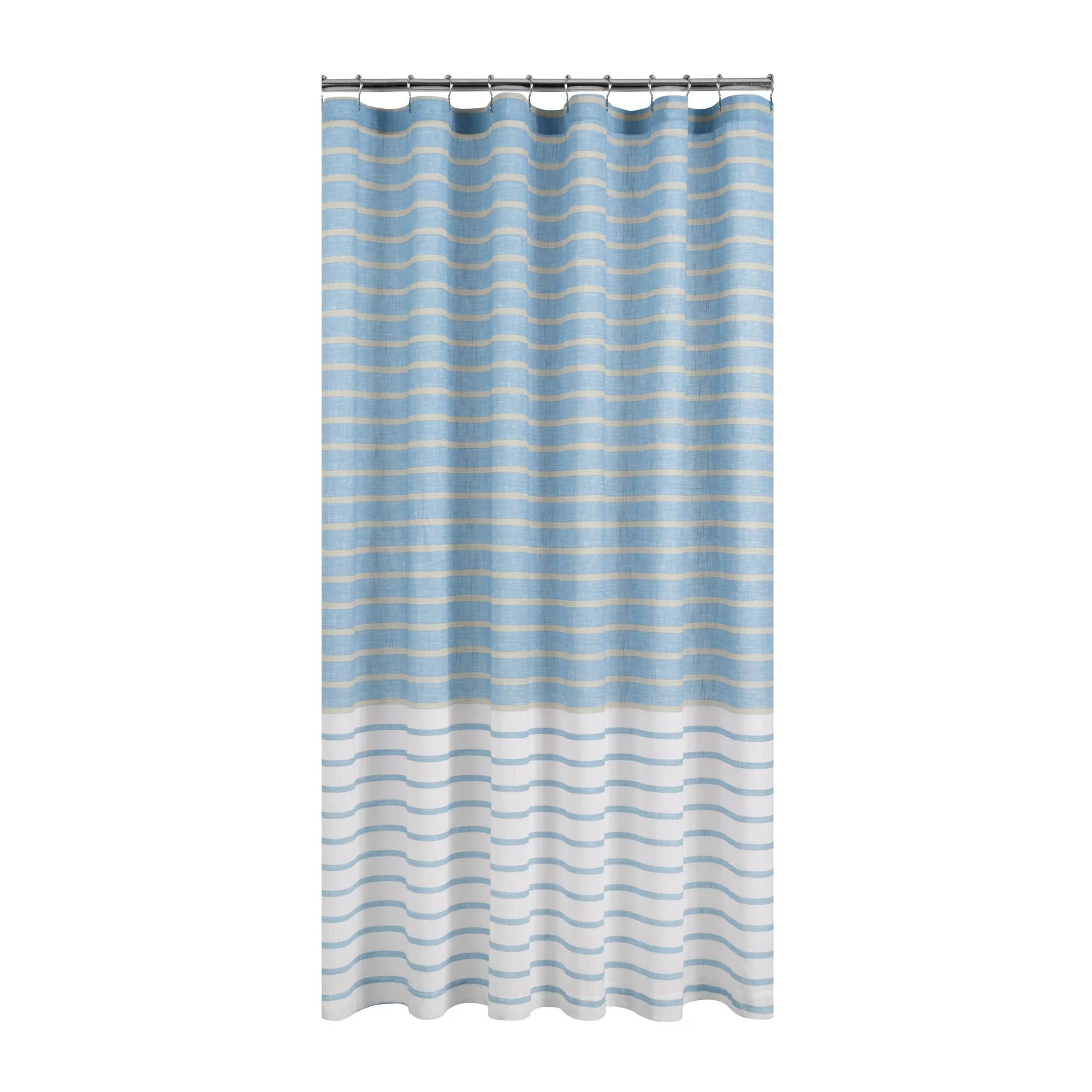 Gap Home Easy Stripe Organic Cotton Shower Curtain Blue 72"x72" | Walmart (US)