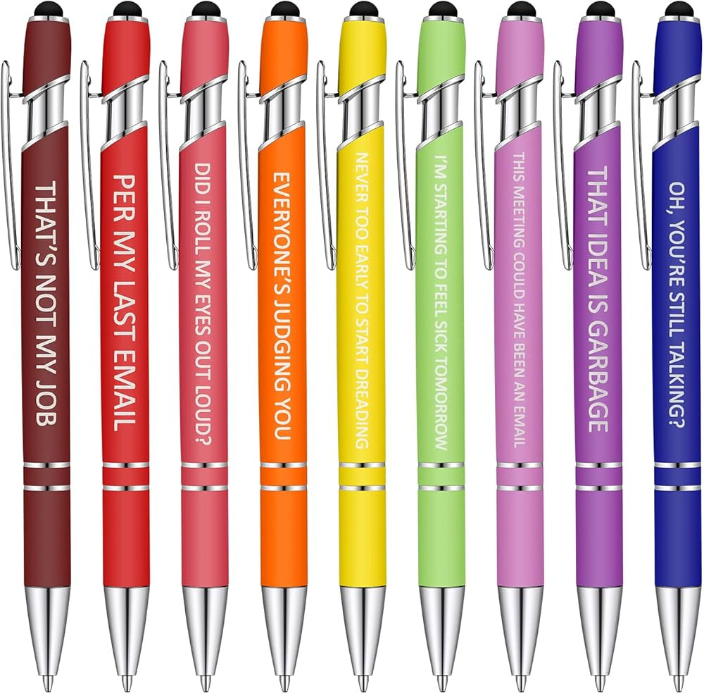 Snarky Office Pens Funny Insulting Pens Demotivational Arcastic Negative Quotes Ballpoint Pens Ma... | Amazon (US)