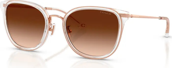 COACH 54mm Gradient Polarized Square Sunglasses | Nordstrom | Nordstrom